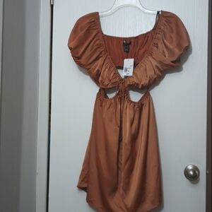 Junior Women's M 1pc Balloon Sleeved Romper Dress